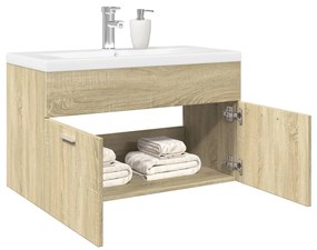 Mobile Da Bagno Con Lavabo Integrato Rovere Sonoma /