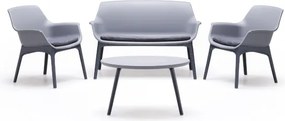 Set da giardino LUXOR in polipropilene bicolore Grigio e Antracite