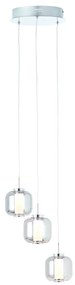 Lampadario Moderno Rafa cromo paralume trasparente E27 Ø22cm BRILLIANT