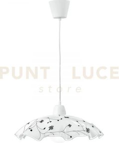 Lampadario a sospensione root bianca 1 luce attacco e27 42x42x120cm...