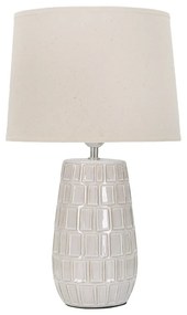 Lampada da tavolo in ceramica color crema con paralume in tessuto (altezza 44,5 cm) Hole - Mauro Ferretti