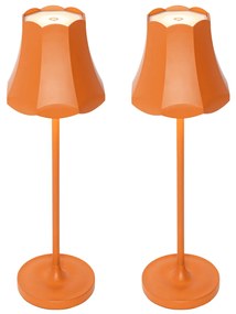 Set di 2 lampade da tavolo retrò arancioni ricaricabili IP44 - Granny