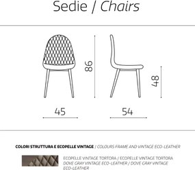 Sedia sala da pranzo ecopelle Tortora - SOFT 2 sedie