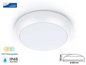 Plafoniera A Led Da Soffitto o Parete CCT 15W IP65 320mm Caldo Neutro Freddo 3 In 1 SKU-20016