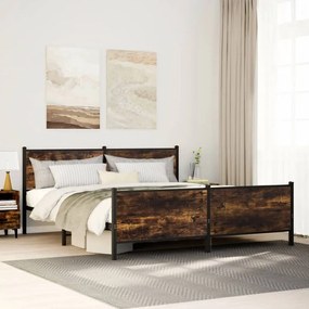 Giroletto Senza Materaso İn Metallo Rovere Fumo 200x200 Cm /