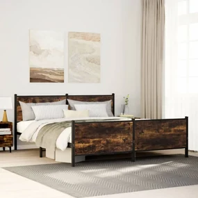 Giroletto Senza Materaso İn Metallo Rovere Fumo 200x200 Cm /
