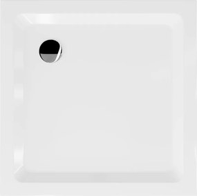 Mexen Flat piatto doccia quadrato slim 90 x 90 cm, bianco, sifone cromato - 40109090