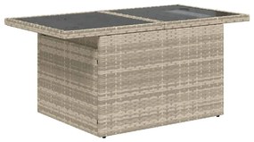 Set divano da giardino 8pz con cuscini grigio chiaro polyrattan