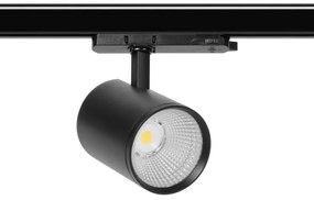 Faro LED 12W-40W Trifase Nero, CRI90 UGR19, 45° - KGP driver Colore  Bianco Naturale 4.000K
