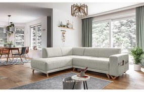 Divano angolare beige allungabile e con contenitore (penisola a sinistra/a L) Classy Sophie – Miuform