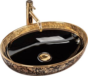 Lavabo da appoggio Rea Margot Black / Gold