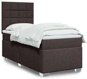 Giroletto A Molle Con Materasso Marrone Scuro 100x200cm Tessuto /