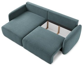 Divano angolare turchese allungabile/con contenitore (con penisola a sinistra) Kalena – Makamii