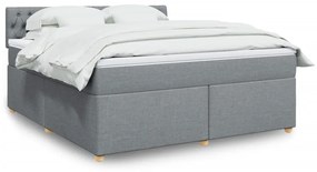 Giroletto A Molle Con Materasso Grigio Chiaro180x200 Cm Tessuto /