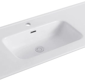 Kamalu - Lavabo da  incasso per mobili 121 cm in ceramica bianca | Litos-K7012