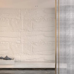 Pannello decorativo effetto roccia pietra 3D set 10 pz 7,2 mt2 rivestimento murale in PU 120 x 60 x 3 Bianco Leccese