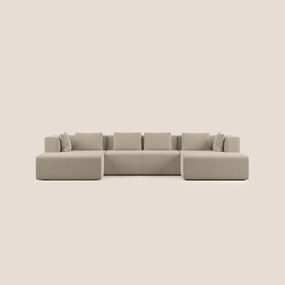 Nettuno divano panoramico in morbido tessuto bouclè T07 beige