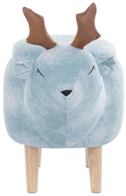 Pouf in tessuto azzurro REINDEER Beliani