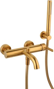 Rubinetto per vasca getto laminare cristallino Baleno per muro oro spazzolato JACUZZI RUBINETTERIA