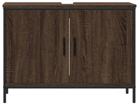 Mobile lavabo bagno rovere marrone 80x30x60cm legno multistrato