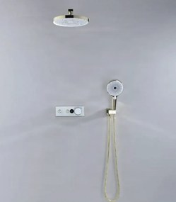 Sistema doccia termostatico a incasso ELITE EDITION BCS1603 con schermo, in più finiture tra cui nero e nero opaco — Oro - bianco — Due uscite