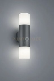 Hoosic applique da esterno bi-emissione antracite h. 33cm 2 luci at...