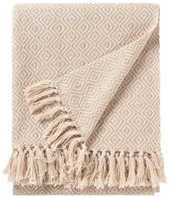 benuta Nest Plaid in cotone Jasmin Beige 125x150 cm - Tappeto design moderno soggiorno