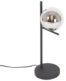 Lampada da tavolo Art Déco nera e vetro fumé - Flore