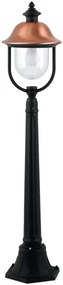 Lampione da giardino, Venezia H 128 cm, nero e rame, IP44 INTEC