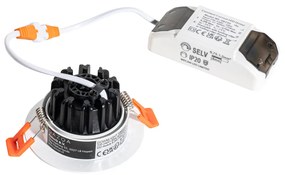 Faretto da incasso bianco 6,8 cm con LED 750 lm dimmerabile IP23 - Gaius