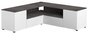 Tavolo TV grigio e bianco in cemento 130x46 cm Angle - TemaHome