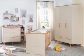 Armadio per bambini color crema/di colore naturale con effetto rovere 138x200x55 cm Jil – Roba
