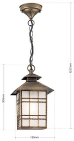 Orion AL 11-1116/1 - Lampada a sospensione da esterno KIKO 1xE27/11W/230V IP44 bronzo/patina