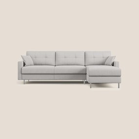 Megan divano letto angolare in microfibra smacchiabile T11 grigio chiaro
