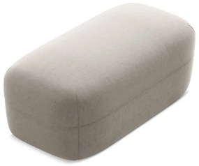 Poggiapiedi beige con rivestimento in velluto Moana – Makamii