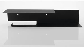 Sapho - Porta carta igienica con ripiano 9,5x35 cm nero opaco