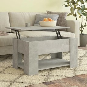 Tavolino Da Salotto Grigio Cemento 79x49x41cm Legno Multistrato /