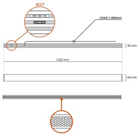 Lampada Lineare LED Sospesa 40W 120cm, UGR11 PHILIPS Certadrive - Bianca o nera Colore Bianco Variabile CCT, Colore del corpo Bianco