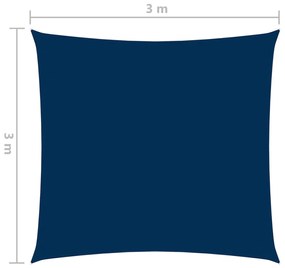 Parasole a Vela in Tela Oxford Quadrata 3x3 m Blu