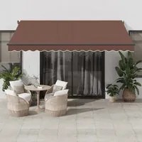 Tenda da Sole Retrattile Manuale Marrone 400x350 cm 3215403