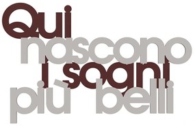 Callea Design Scritta da parete in legno "Qui nascono i sogni più belli" -in varie colorazioni ROSSO VINO 65 x h 41
