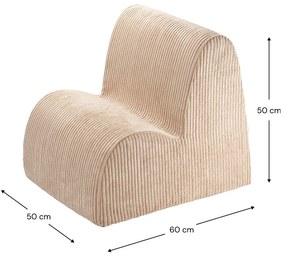 Poltrona per bambini marrone chiaro con rivestimento in bouclé Cloud – Wigiwama