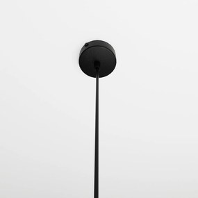 Sospensione Moderna 1 Luce Kali In Acciaio Nero E Sfera In Vetro Fumè
