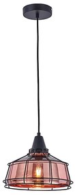 Klausen 111007 - Lampadario a sospensione con filo FACTORY 1xE27/11W/230V rosa oro/nero