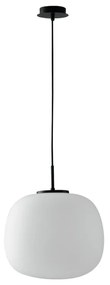 Lampadario Neoclassico Tolomeo nero paralume bianco E27 Ø35cm LUCE AMBIENTE DESIGN