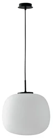 Lampadario Neoclassico Tolomeo nero paralume bianco E27 Ø35cm LUCE AMBIENTE DESIGN