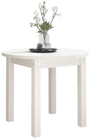 Tavolino da salotto bianco Ø 55x45 cm in legno massello di pino