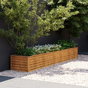 Fioriera Rialzata Da Giardino 291x50x36 Cm İn Acciaio Corten /