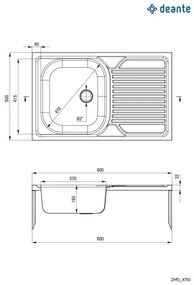 Deante ZM5_3110 - Lavello della cucina TANGO 50x80 cm decor