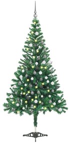 Albero di Natale Preilluminato con Palline e Rami Decorativi, Albero di Natale Preilluminato con Palline 120 cm 230 Rami V